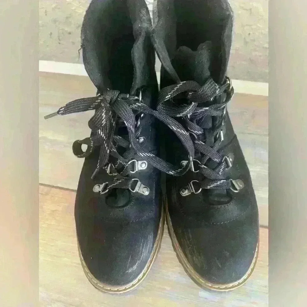 Sonoma Hiking Boots Womens Sz 8.5 Black Plaid Outdoor Trail Ankle Lace Up Boots - Picture 2 of 8